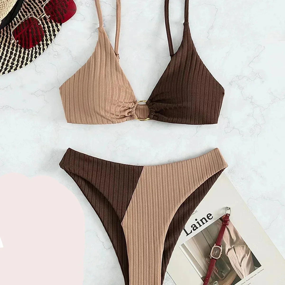 Push-Up Bikini Set With High Waist For Women
