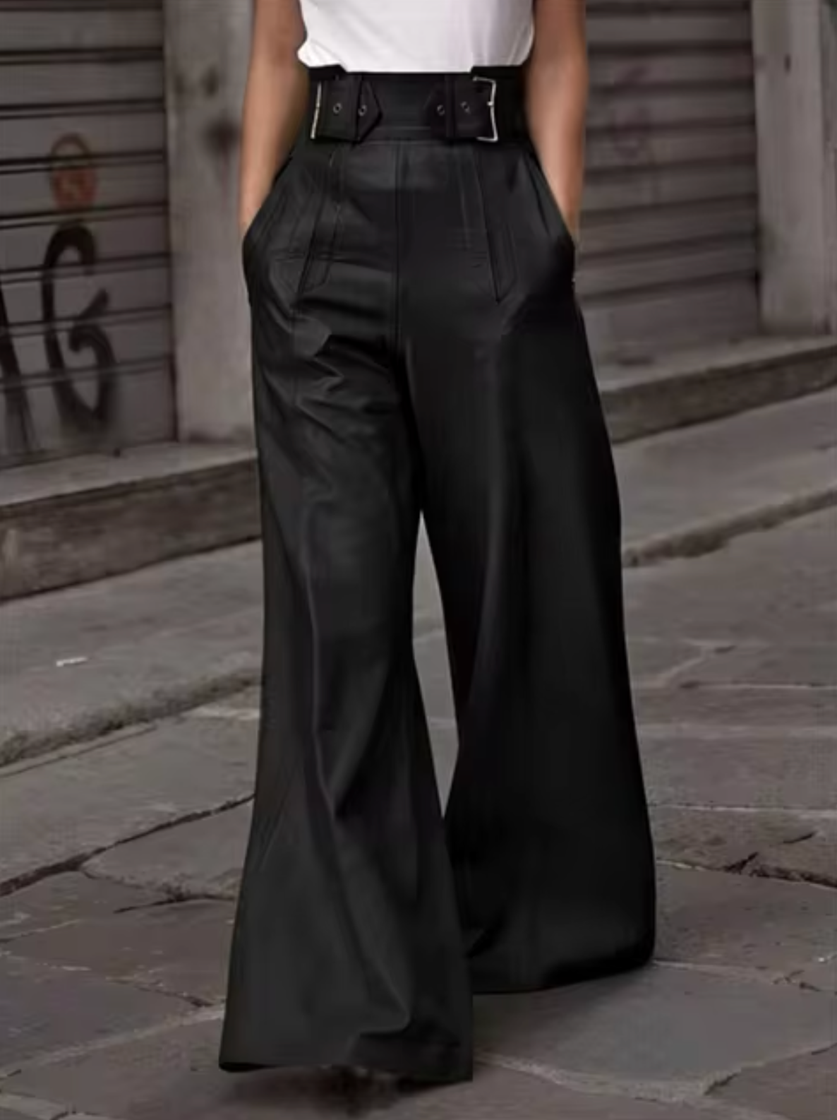 Lysse | High-cut Leather Trousers - Lysse