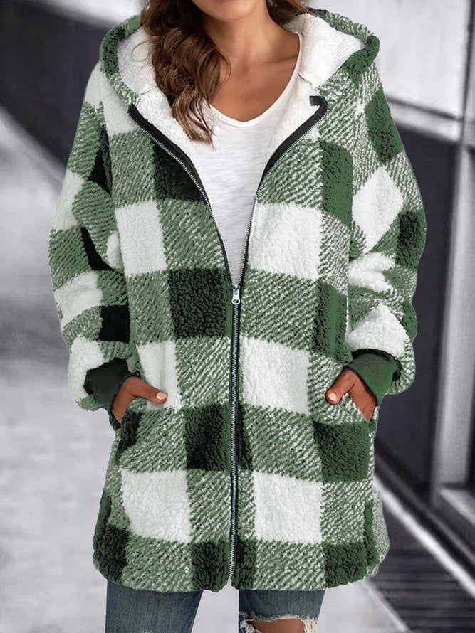 Lysse | Soft Women's Checked Fleece Hoodie