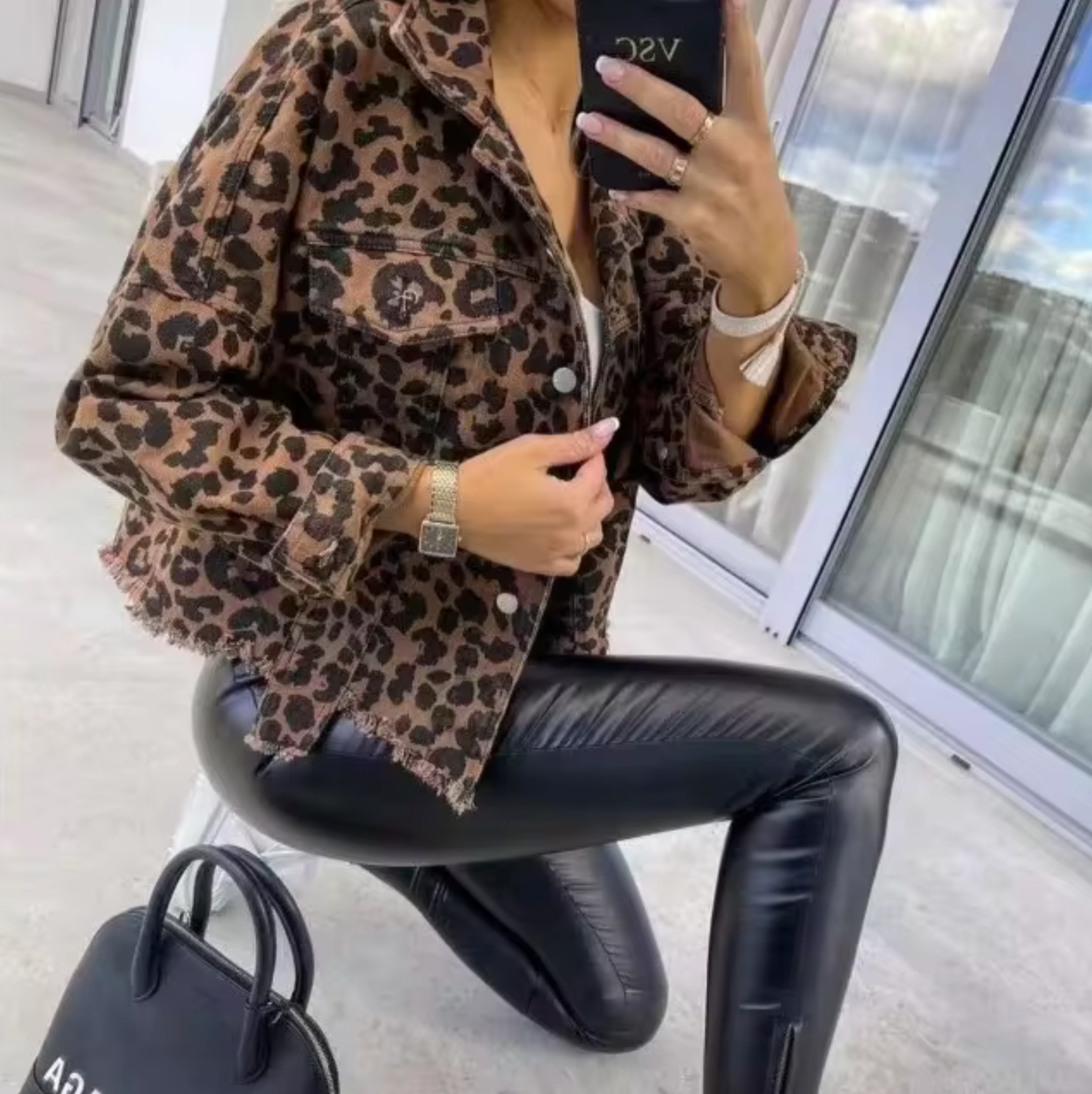 Lysse | Leopard pattern Denim Coat - Lysse