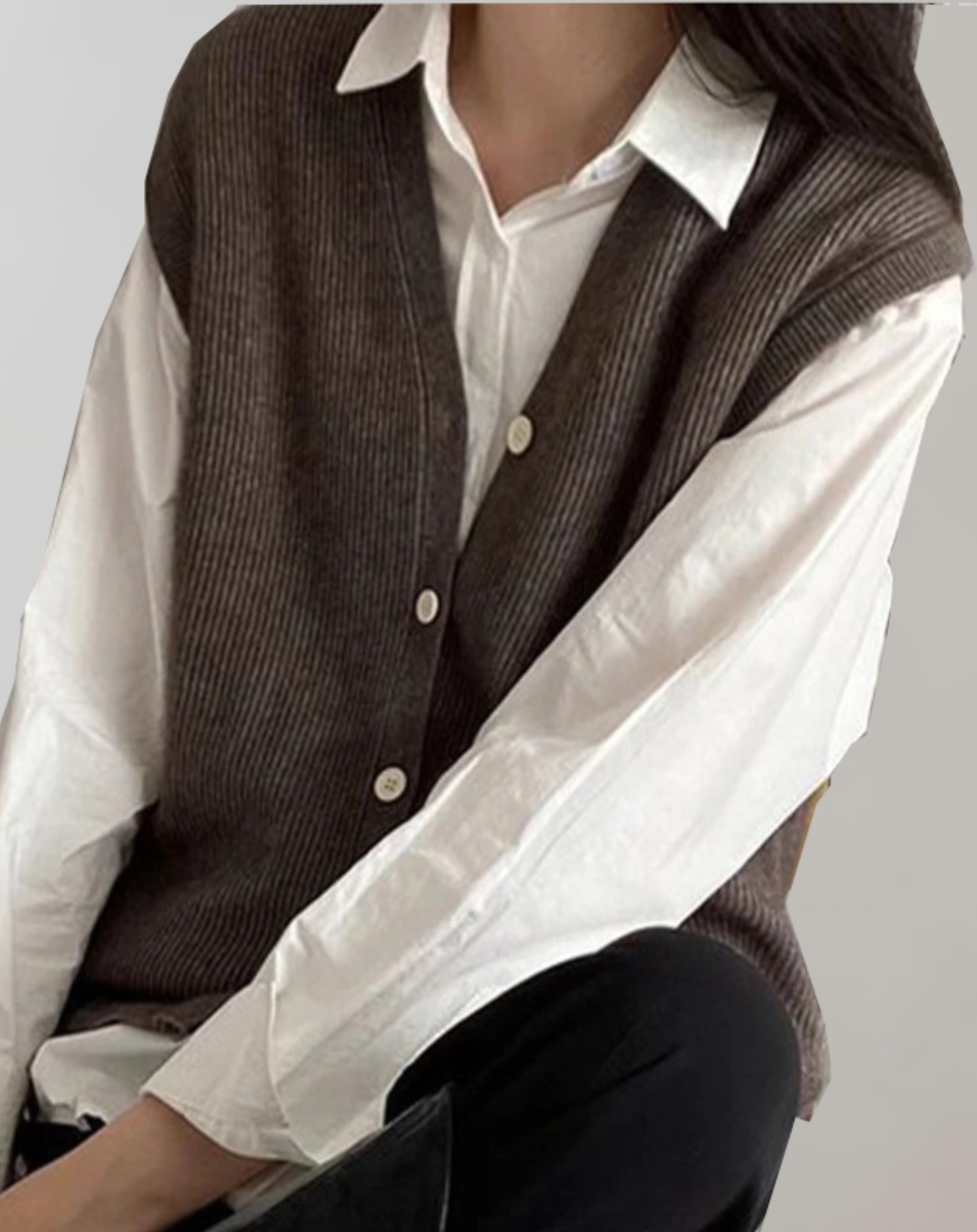 Casual Knit Vest With Button Placket