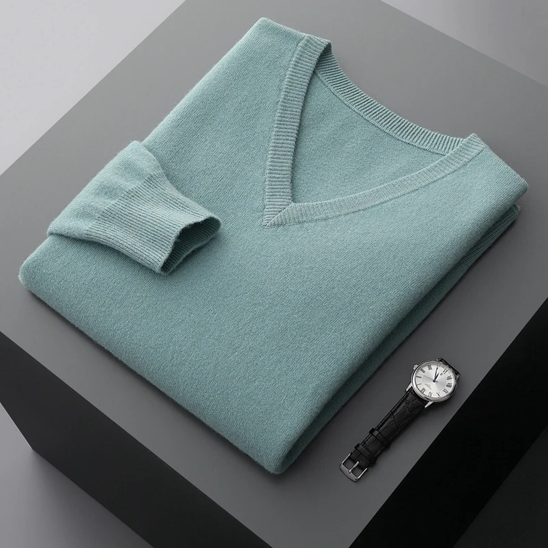 Cashmere Pullover Men, V-neck, Soft Cashmere Knit Material