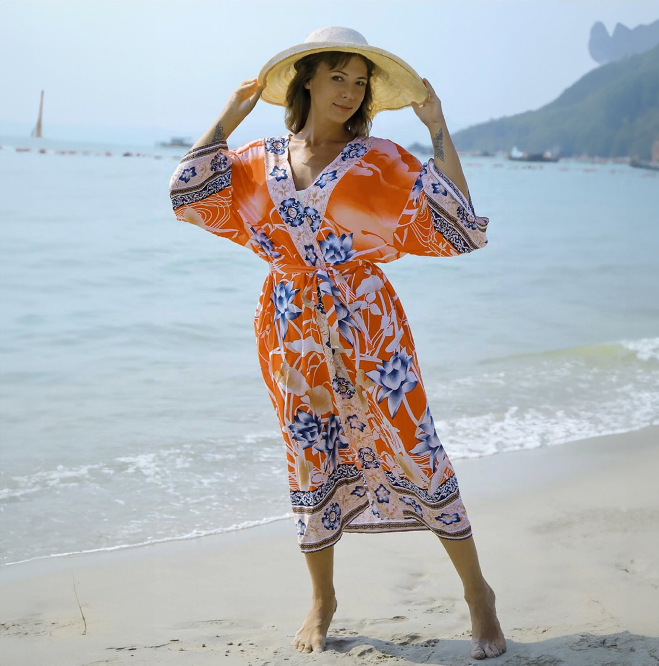 Printed, Kimono Inspired, Stylish Beach Cover-Up