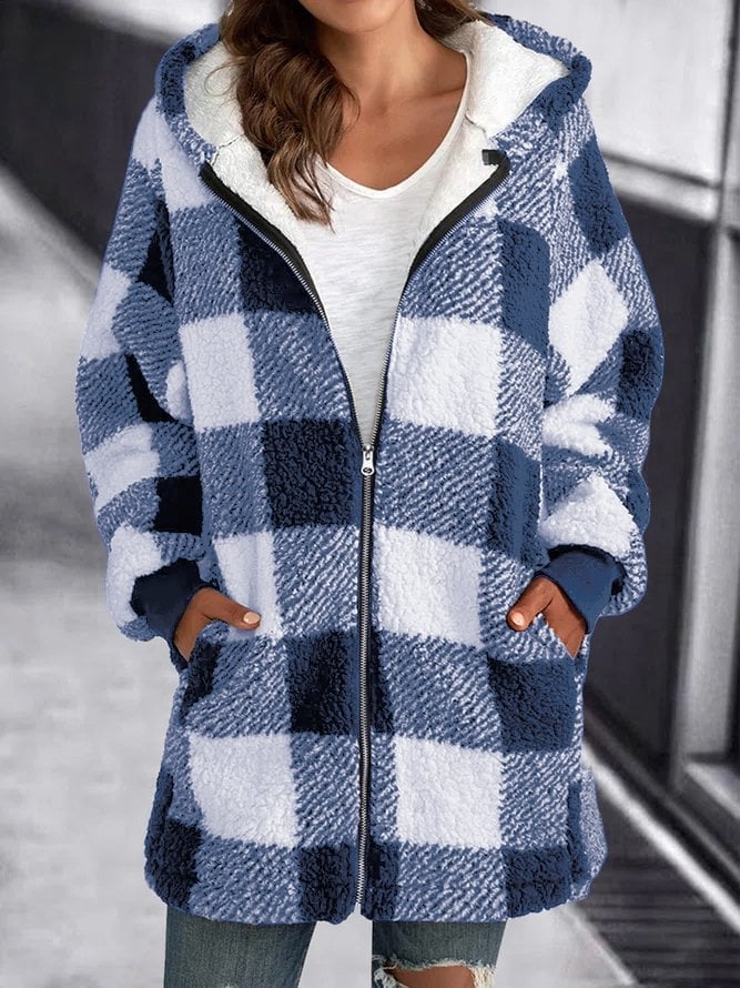 Lysse | Soft Women's Checked Fleece Hoodie