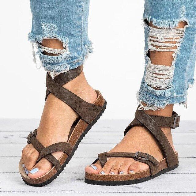 Buckle Belts Adjustable Straps Flat Sandals Summer Shoes
