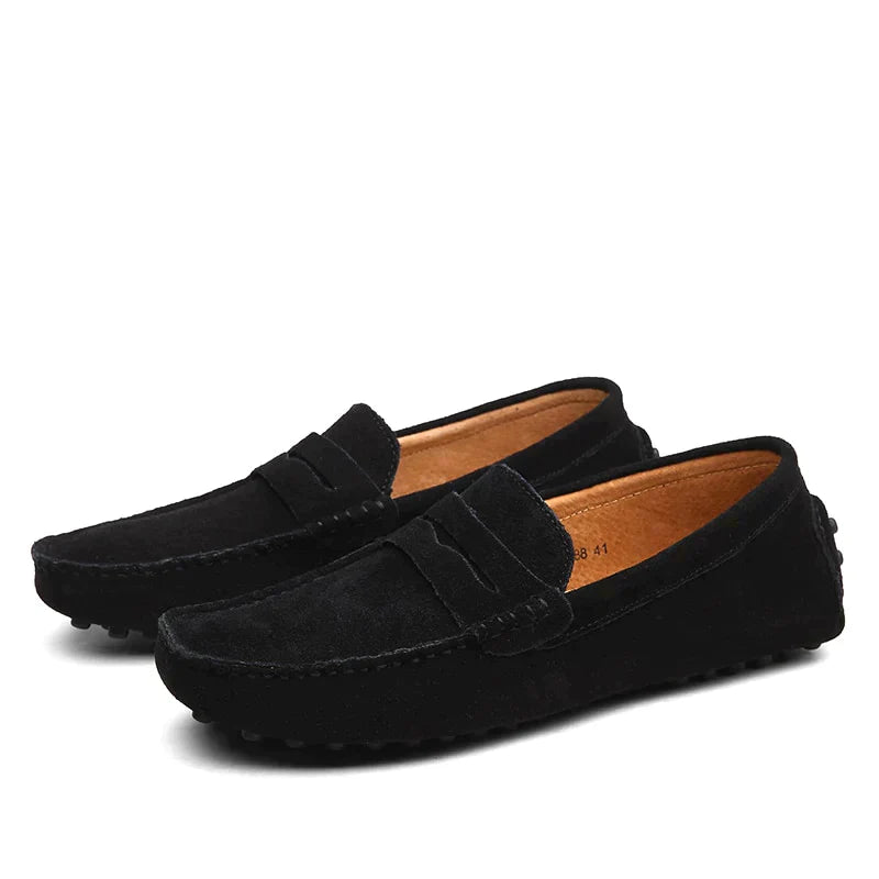 Suede Slipper Italian Style Moccasin Toe Slip Resistant Penny Loafer