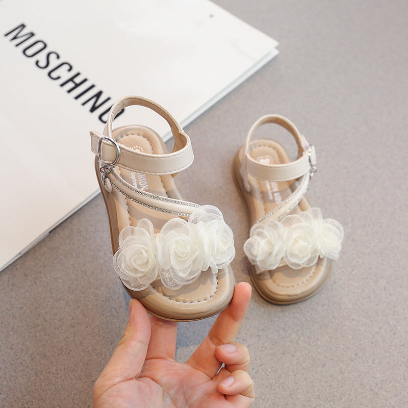 Girls Floral Decorated Comfort Sandals