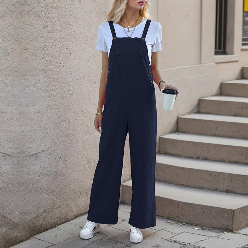 Ladies' dungarees in relaxed palazzo style with practical pockets and adjustable straps