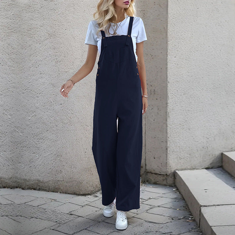 Ladies' dungarees in relaxed palazzo style with practical pockets and adjustable straps