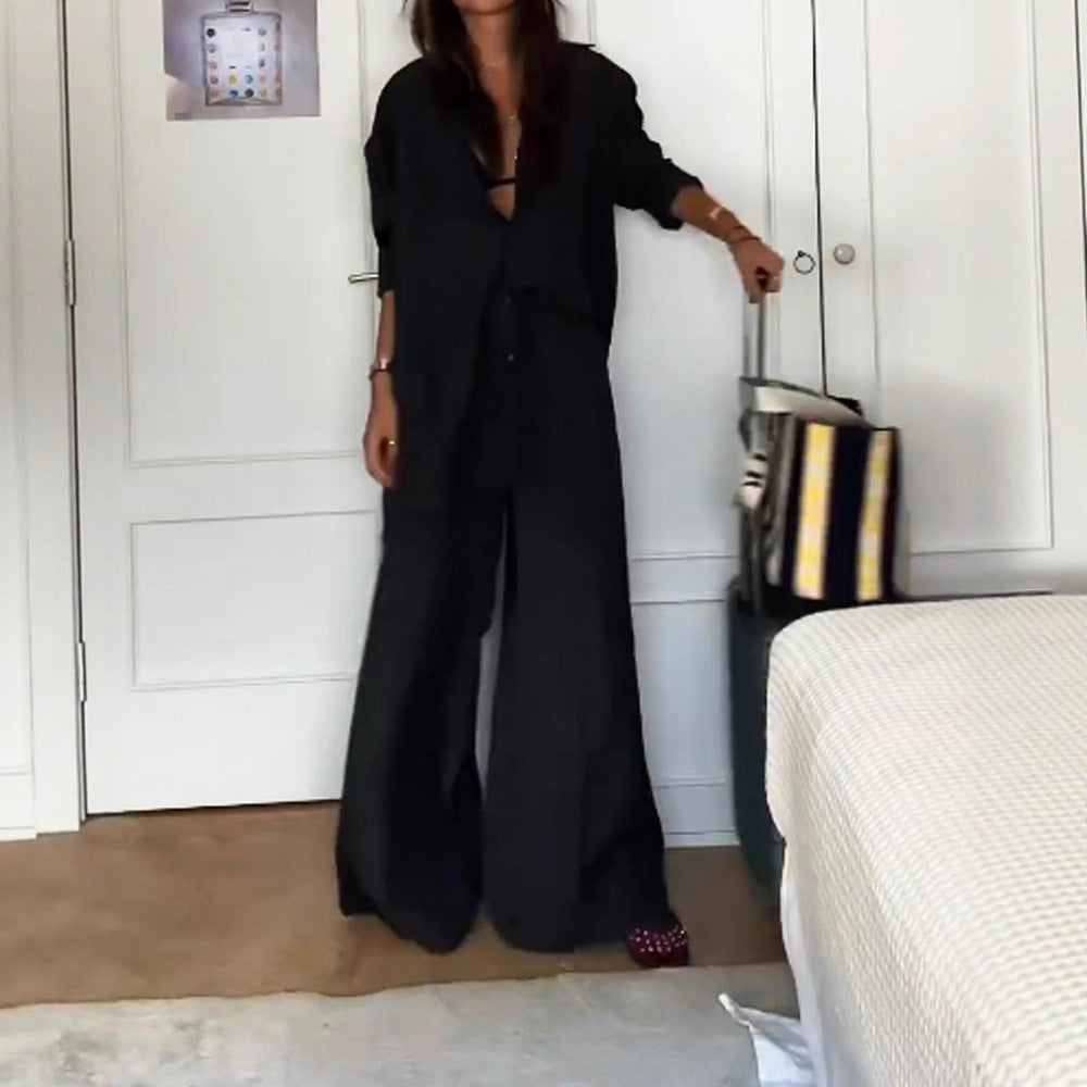 Women's Oversized Linen Suit with Casual Cut