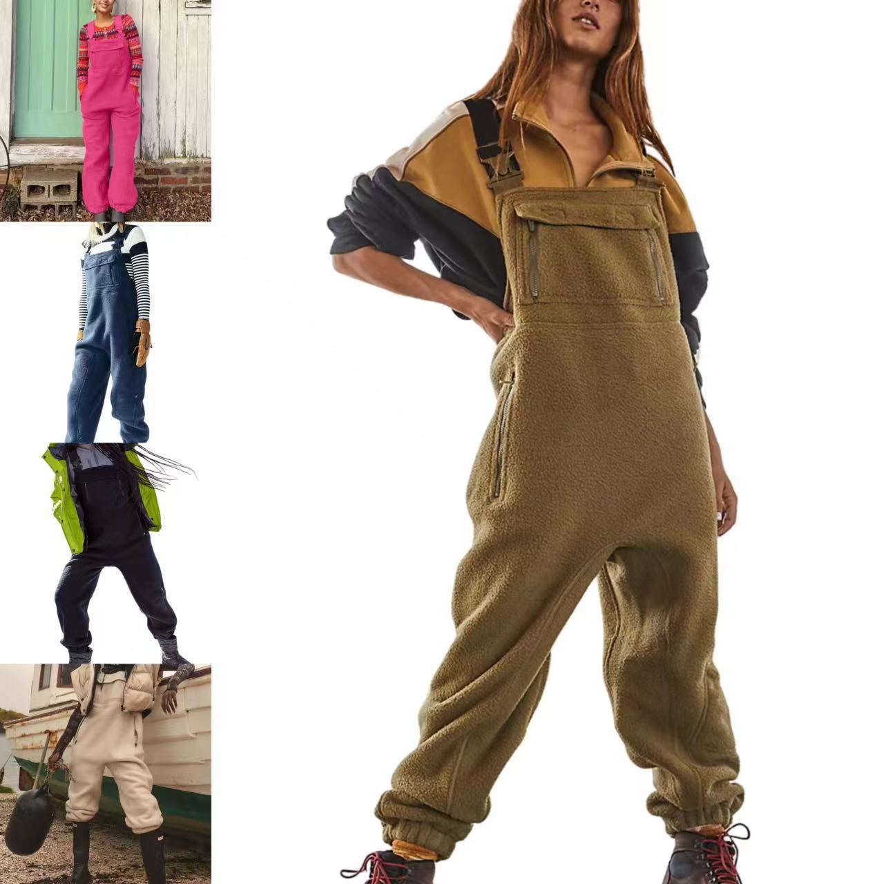 Women's Fleece Utility Overalls