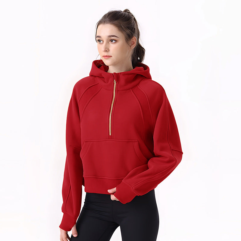 Women's Cropped Zip-up Hoodie