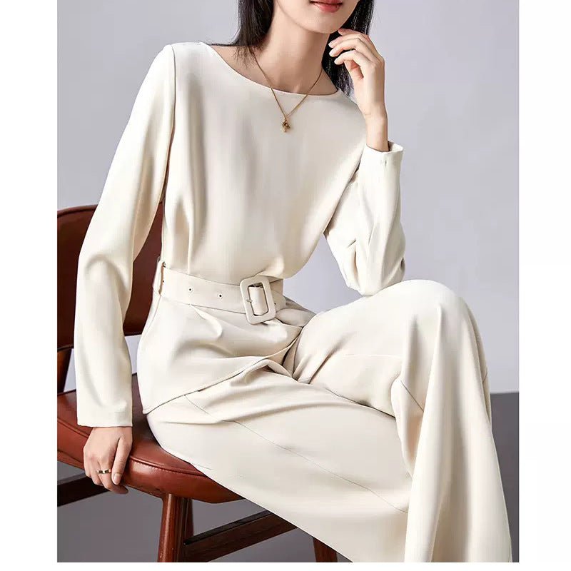 Women's Elegant Belted Jumpsuit