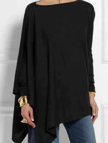 Elegant Poncho made of Cashmere blend with Asymmetric Cut