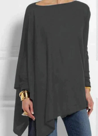 Elegant Poncho made of Cashmere blend with Asymmetric Cut