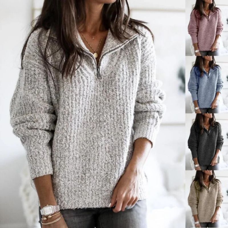 Lysse | Half Zipper Knit Winter Sweater