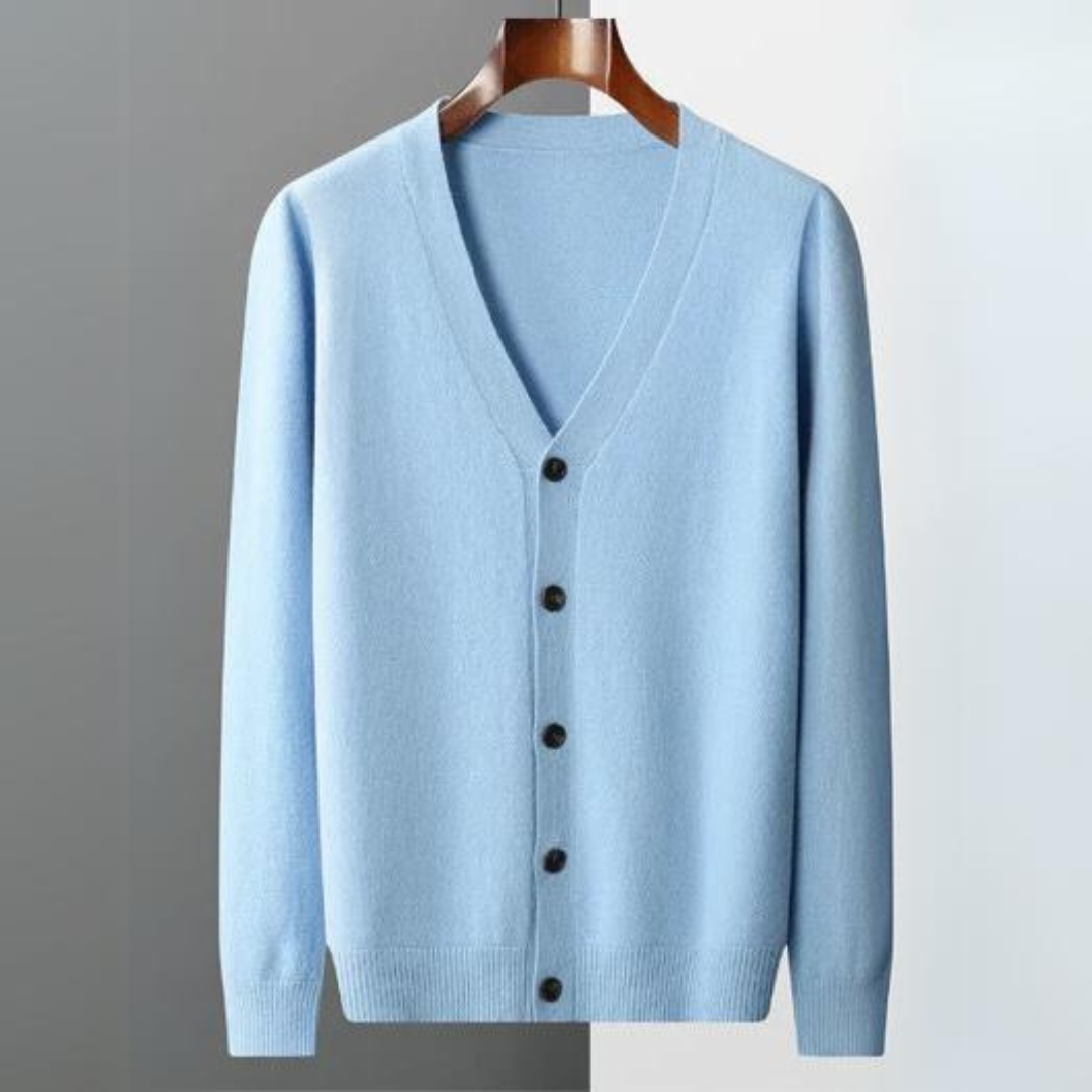 Cashmere cardigan V-neck button closure Soft Lightweight knit