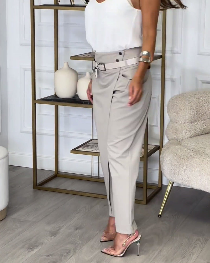 Lysse | Patchwork Pants with Belt