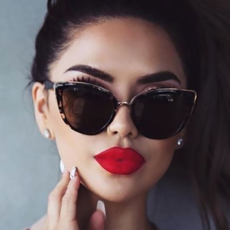 Cat Eye Retro Driving Round Metal Frame Sunglasses