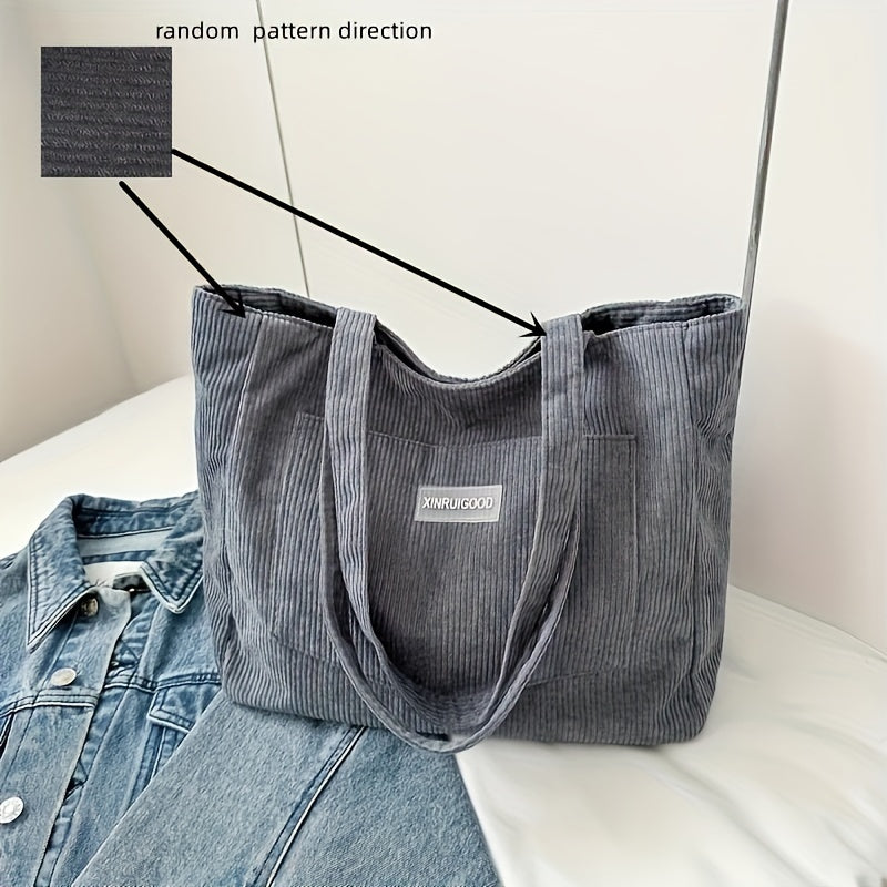 Elegant Women's Bag Made of High-quality Corduroy Vegan Leather