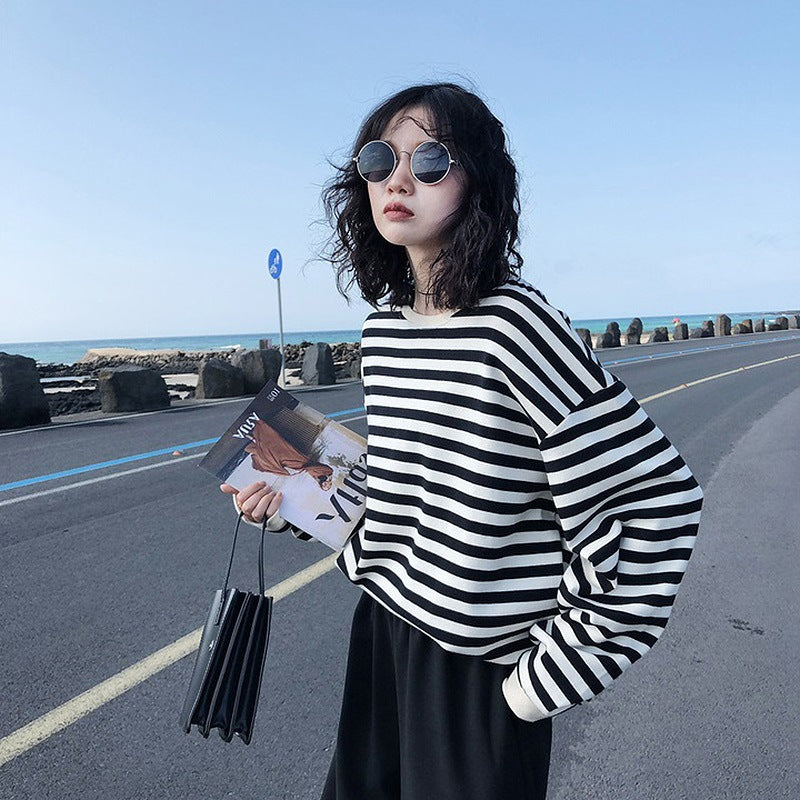 Retro-Striped Long Sleeve Shirt