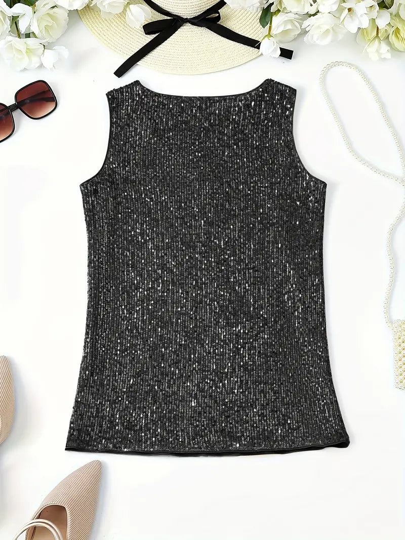 Elegant Sleeveless Top with Sequins