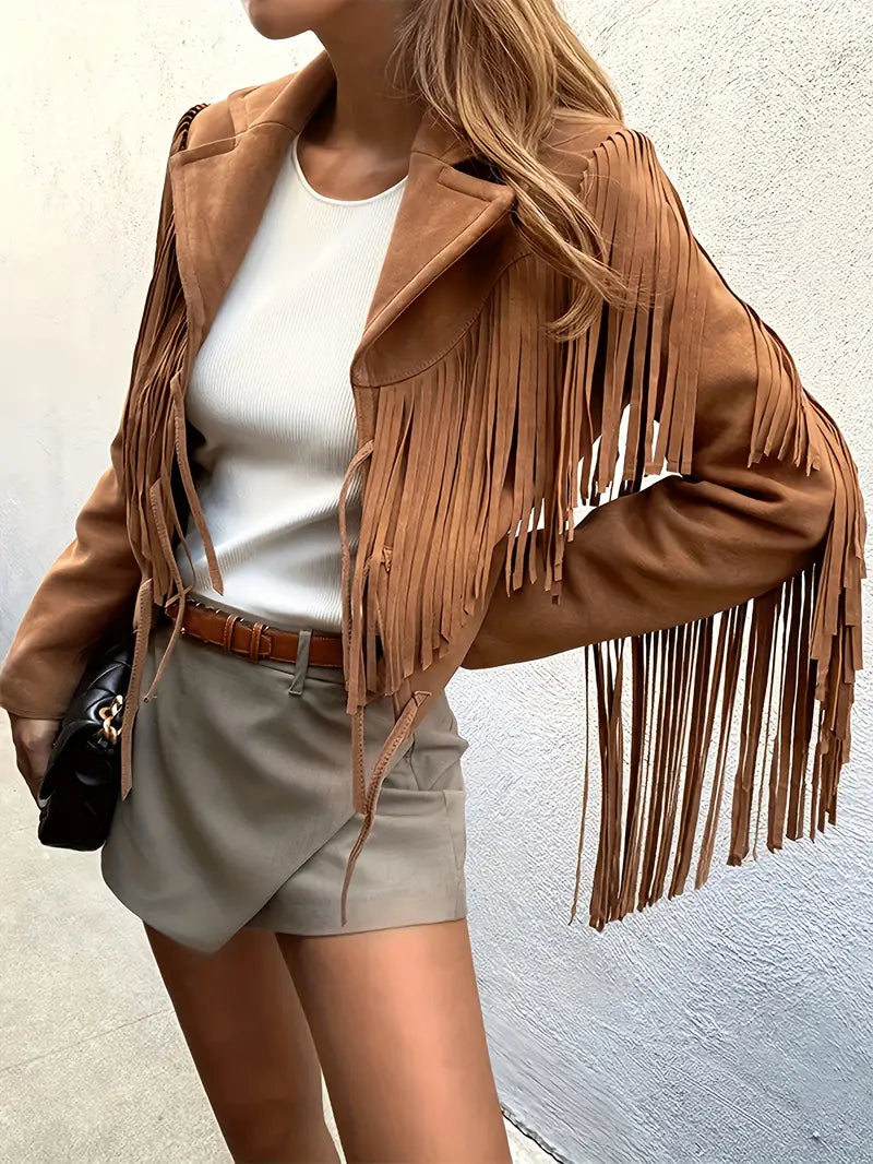 Lysse | Women's Fringe Suede Jacket - Lysse