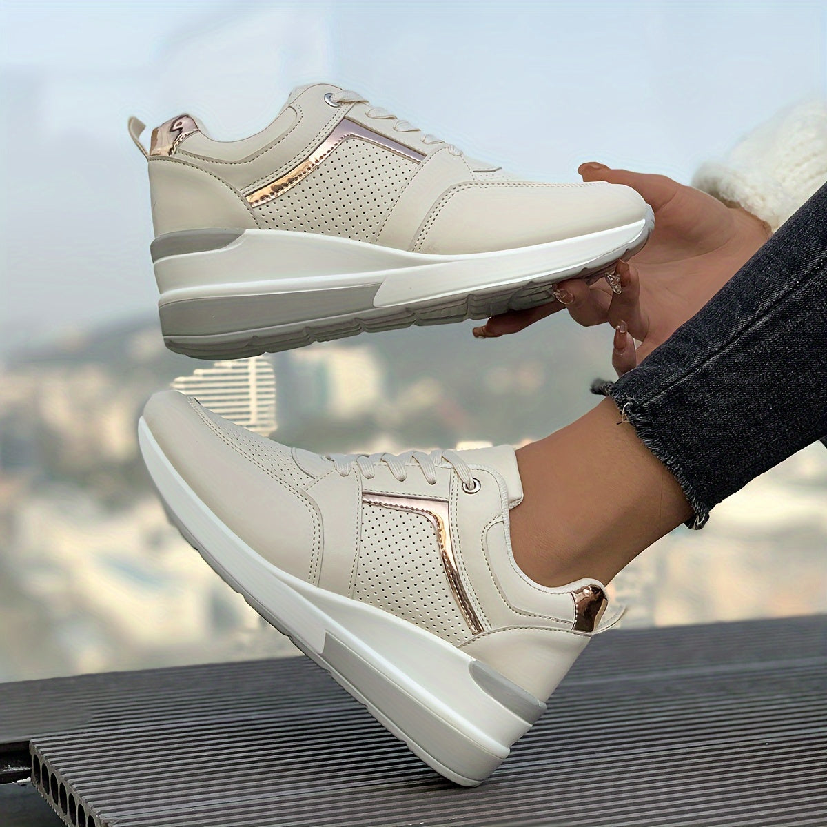 Lysse-Fashion | Solid Color Sneakers For Women Ideal For Everyday Use