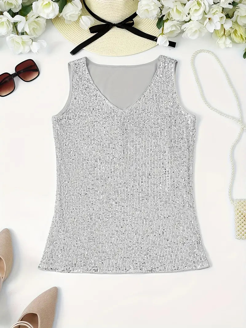 Elegant Sleeveless Top with Sequins