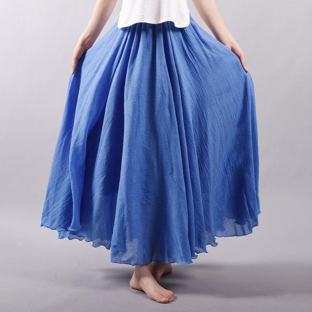 Casual Draping Boho Maxi Skirt for Women