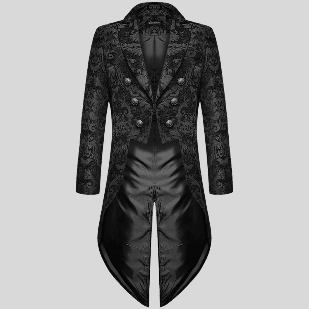 Victorian Inspired Tailcoat with Embossed Brocade Pattern
