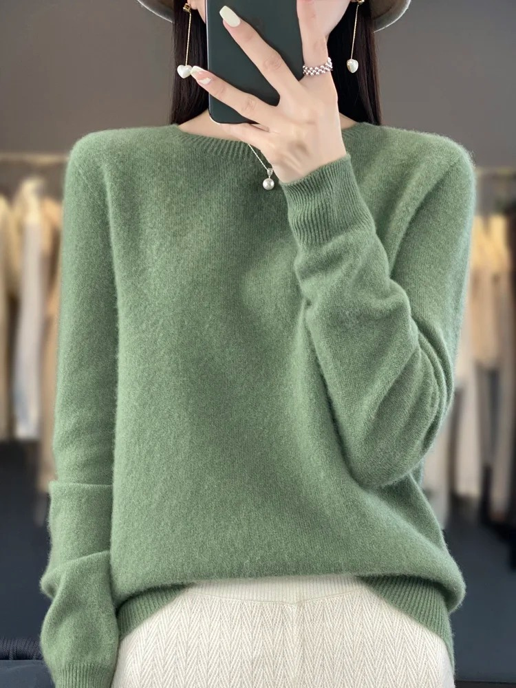 Cashmere Sweater Women Round Neck Soft and Elegant Knit Sweater
