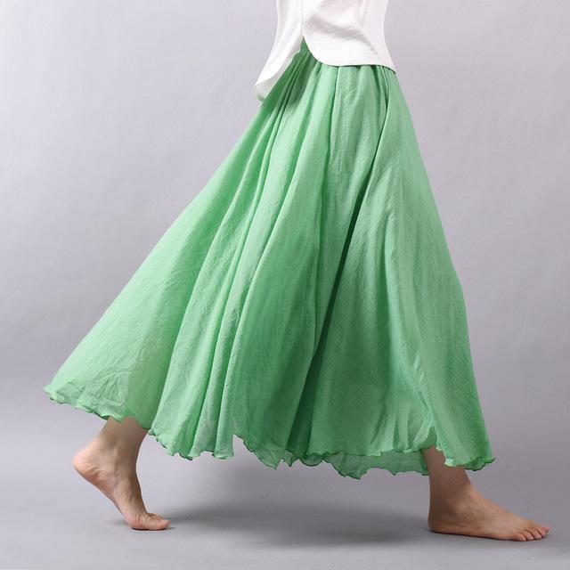 Casual Draping Boho Maxi Skirt for Women