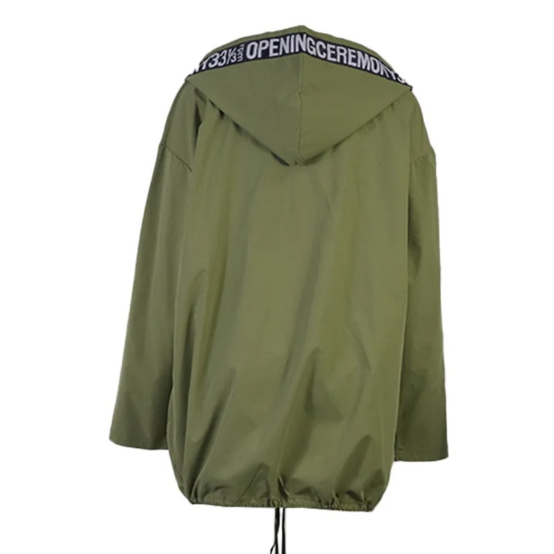 Casual Trench Coat Women With Graphic Details and Front Pockets