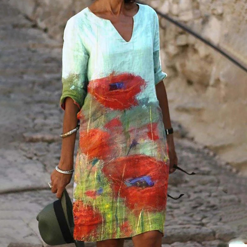 Floral Linen Dress