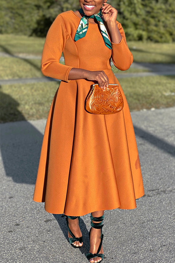 3/4-Sleeve Swing Dress