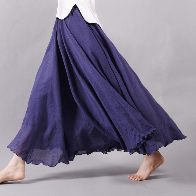 Casual Draping Boho Maxi Skirt for Women