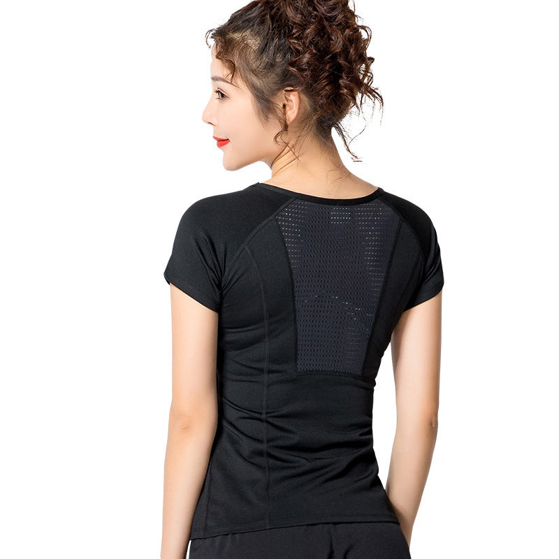 Women's sporty T-shirt with breathable inserts