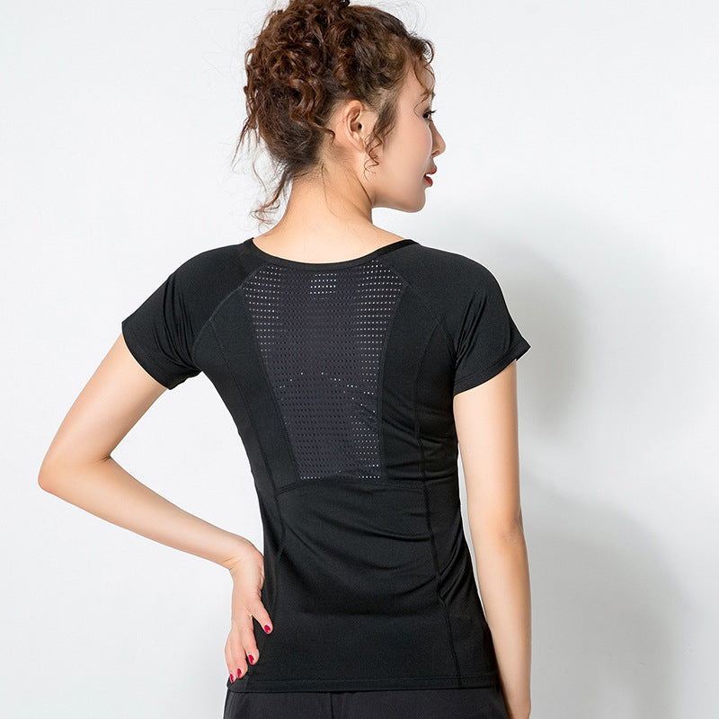 Women's sporty T-shirt with breathable inserts