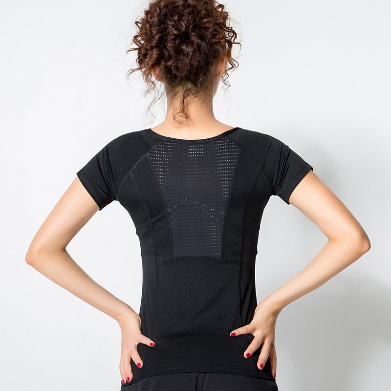 Women's sporty T-shirt with breathable inserts