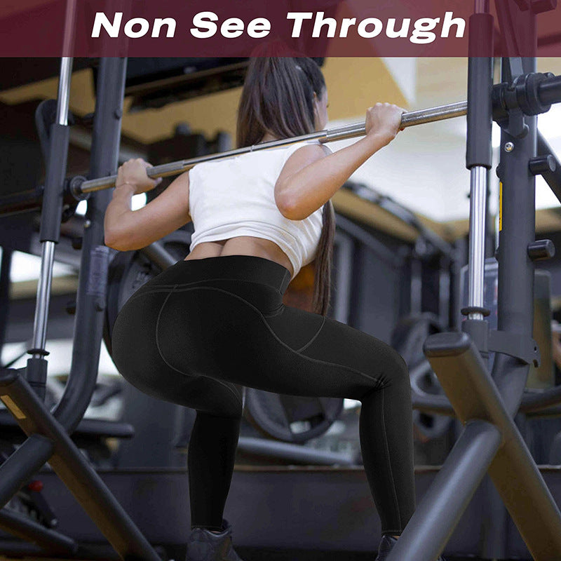 Women's sports leggings with high waistband and practical side pockets