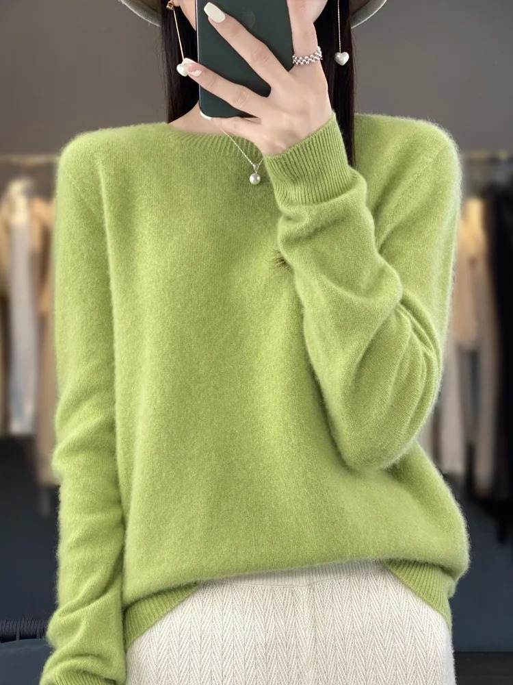 Cashmere Sweater Women Round Neck Soft and Elegant Knit Sweater