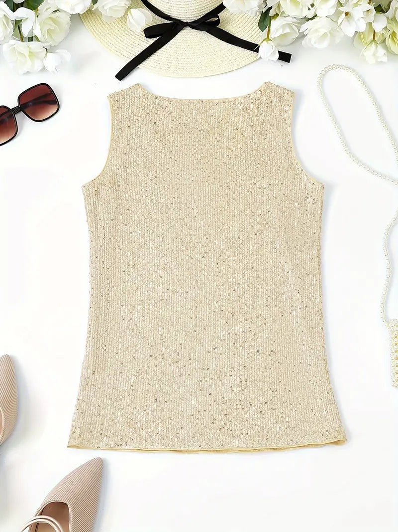 Elegant Sleeveless Top with Sequins