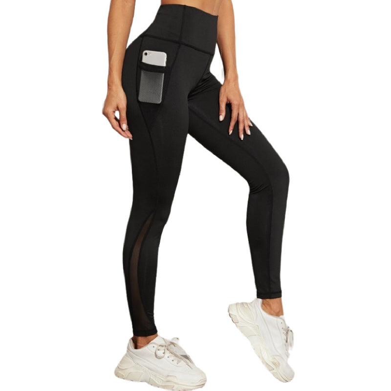 Ladies High Cut Sports Leggings with Side Pocket