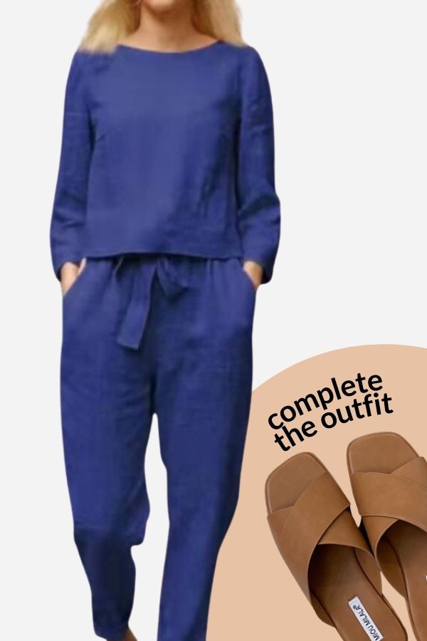 Solid Color Linen Two-Piece