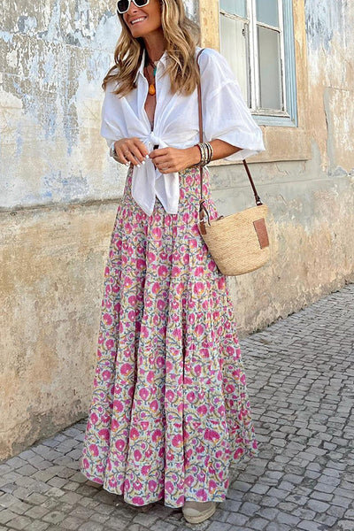 Summer Long Skirts Boho Print