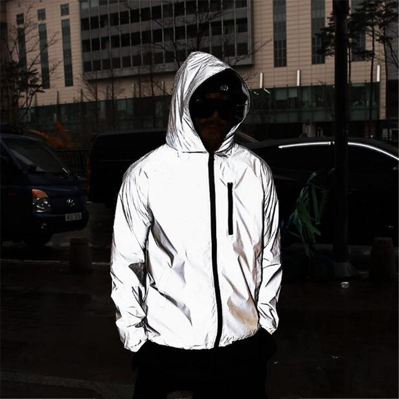 High-reflective and Waterproof Unisex Rain Jacket