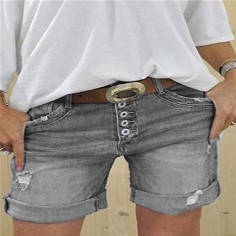 Women's Ripped Denim Shorts