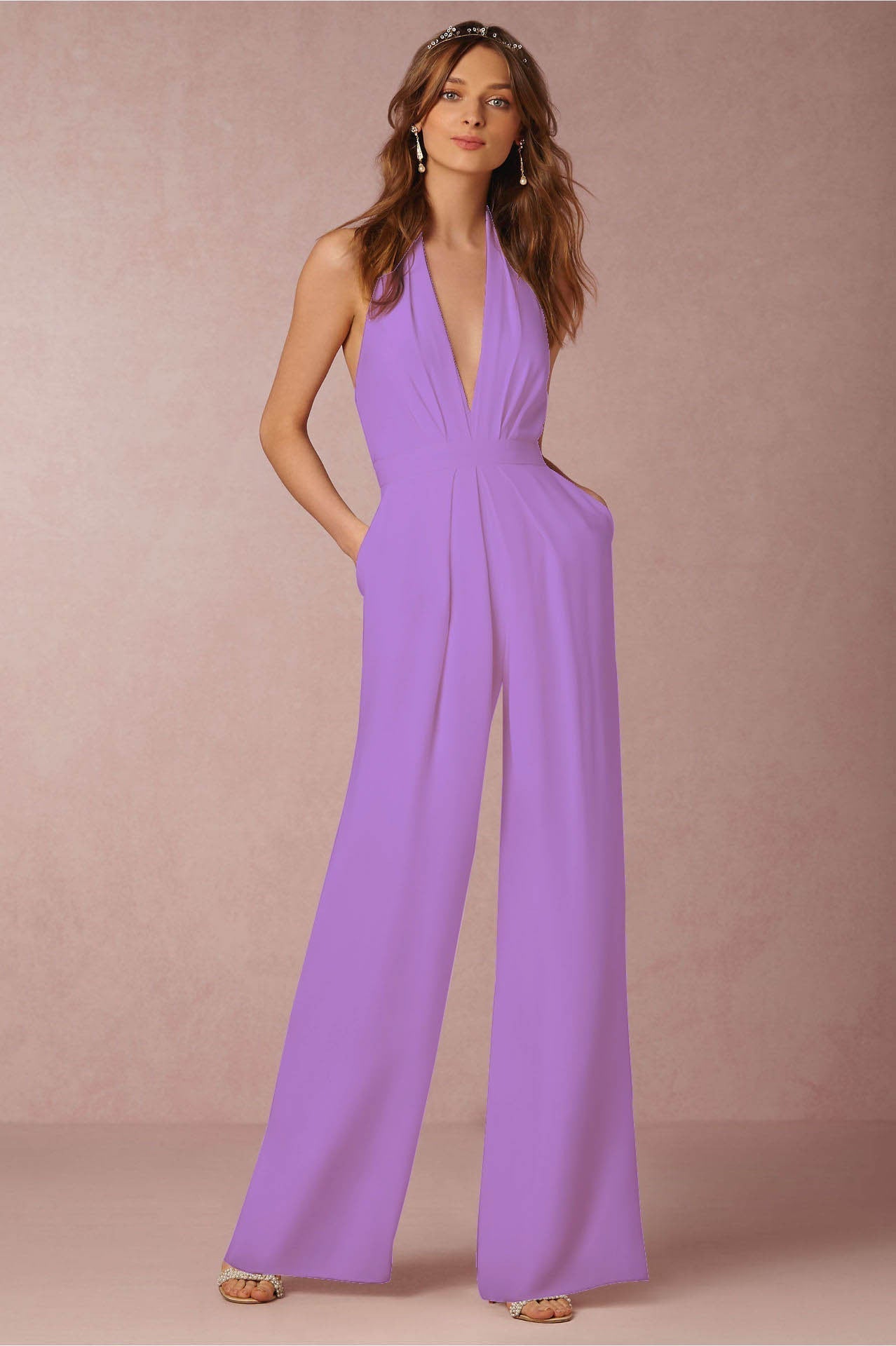 Sleeveless Halterneck Jumpsuit