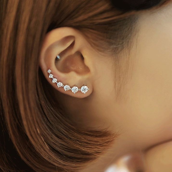 Glamour Shiny Zircon 925 Sterling Silver Earring
